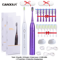 Candor CD-5168 elektryczna soniczna szczoteczka do zębów akumulatorowa szczoteczka do zębów IPX8 wodoodporna 15 tryb USB wymiana ładowarki głowice zestaw szczoteczka soniczna 6